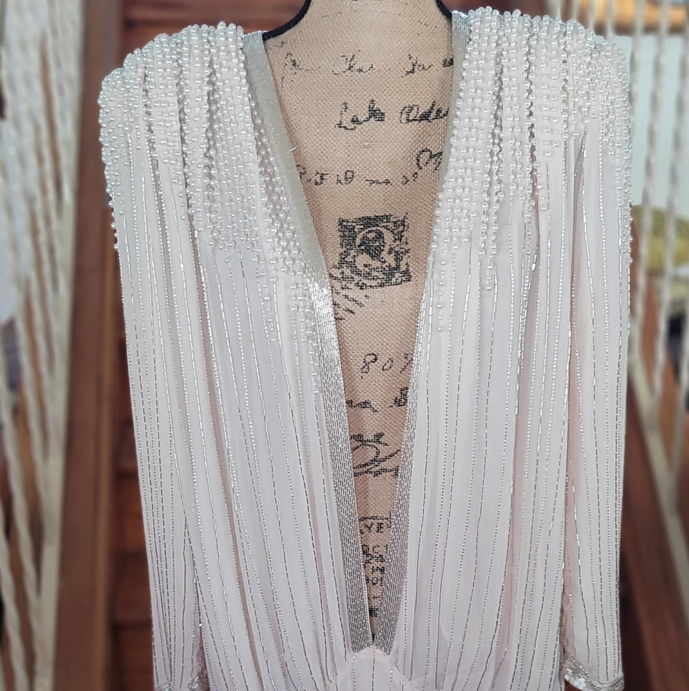 Vintage Judith Ann Creations Silk and Pearl dress